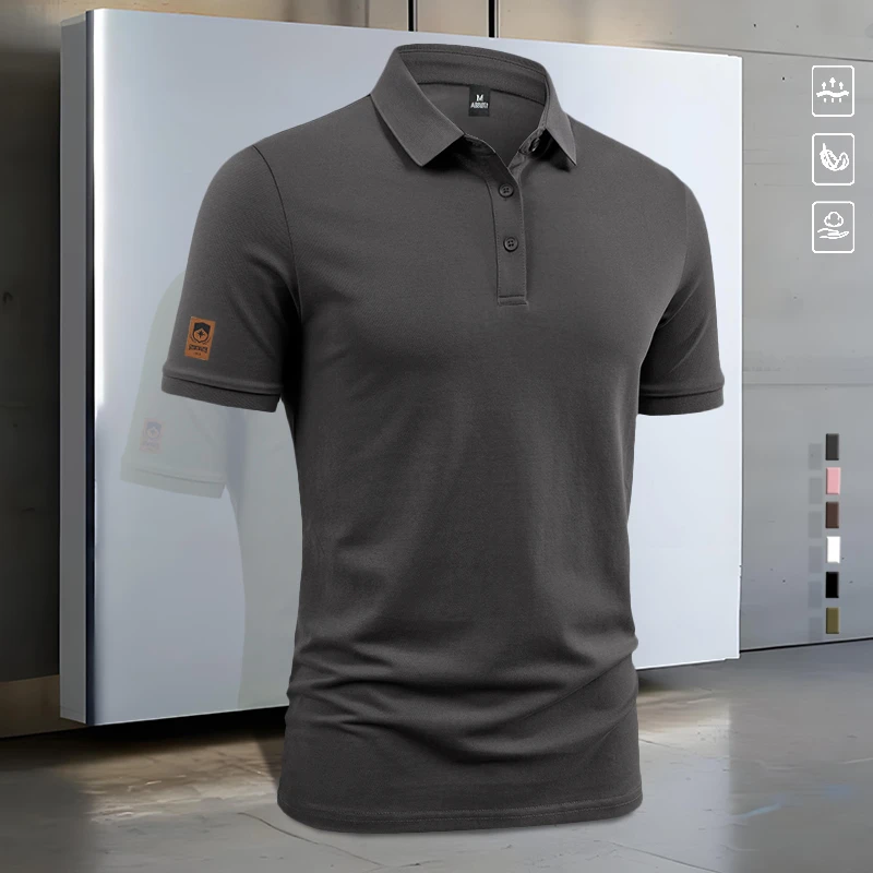 polo衫男款短袖t恤男士上衣商务休闲翻领半袖夏季带领菠萝衫高档