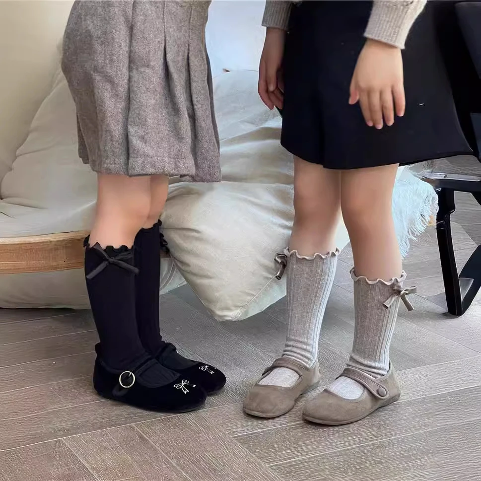 实体店正品韩系中筒袜小腿袜洋气木耳边公主袜货号my027