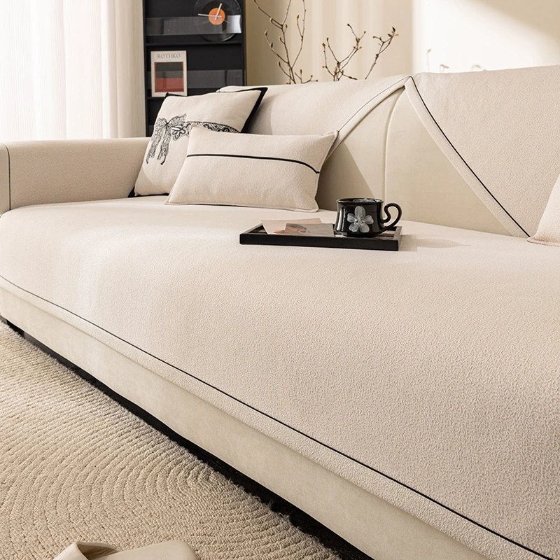 雪尼尔沙发垫四季通用简约现代防滑坐垫子轻奢沙发套罩巾2025新款