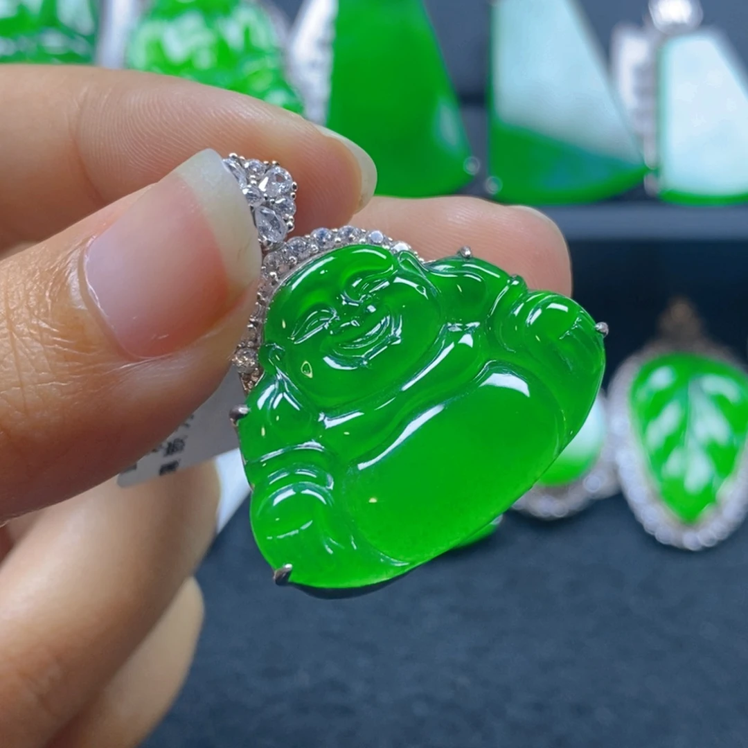 翡翠银S925镶嵌颈饰
