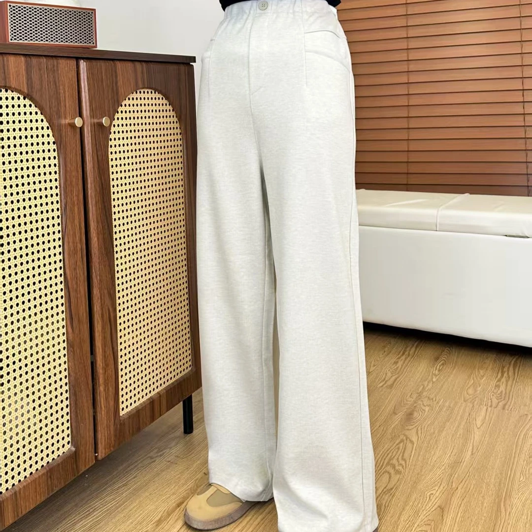 【实体店品质◎醋酸羊毛】64242孕妇秋冬醋酸羊毛厚款直筒休闲裤