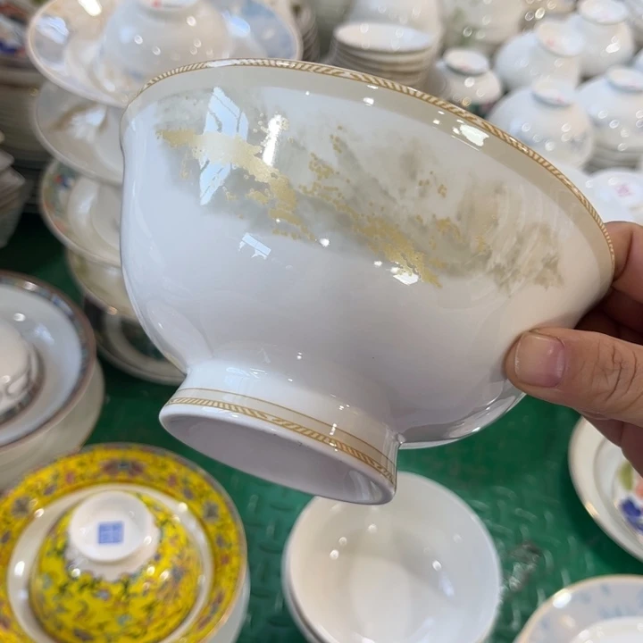 瓷片海岸六寸面碗五个微瑕