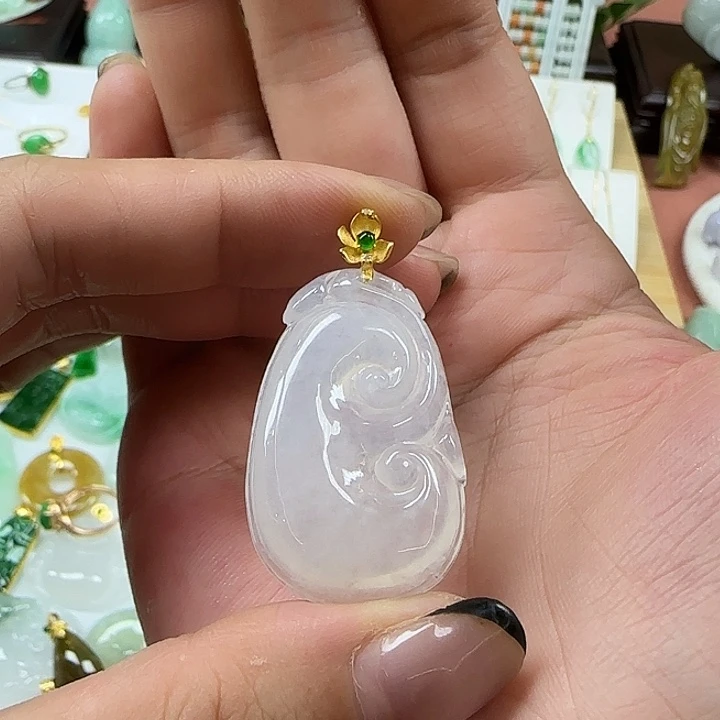 翡翠未镶嵌颈饰白冰如意