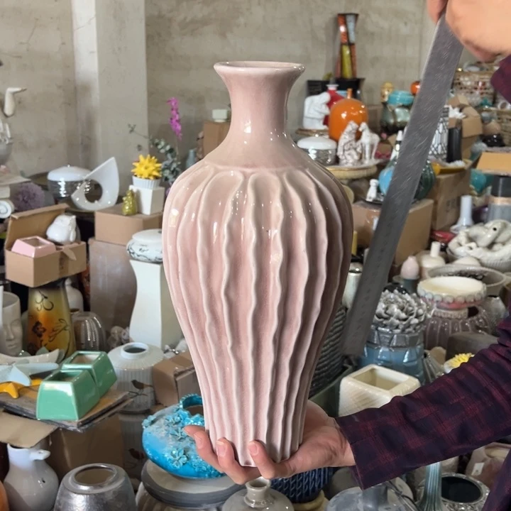 陶瓷花瓶摆件外贸出口（微瑕）高40口6公分