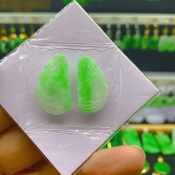 翡翠未镶嵌耳饰耳坠