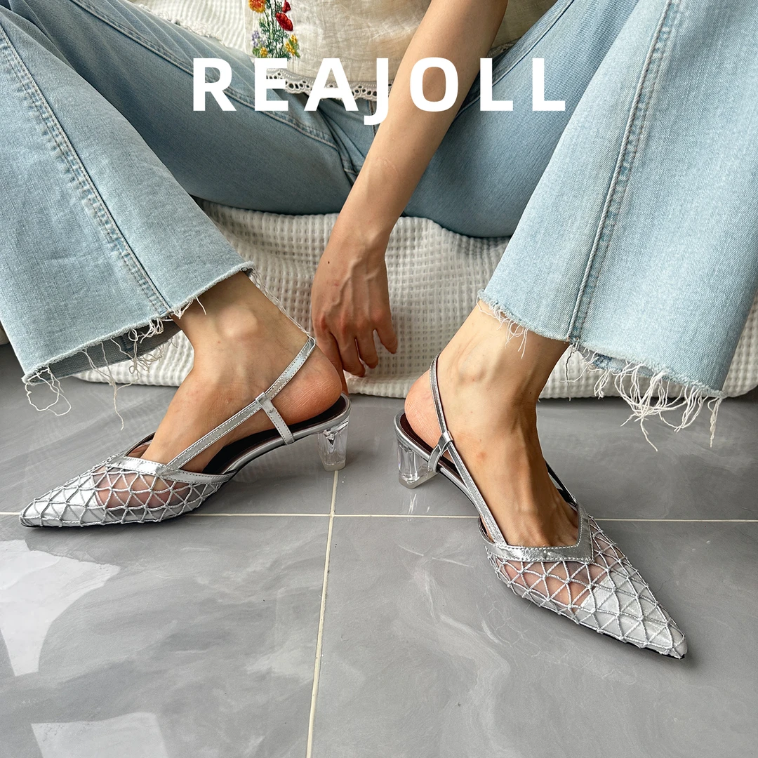 凉鞋女夏外穿2025新款绝美不累脚巨好看法式高级感包头水晶高跟鞋