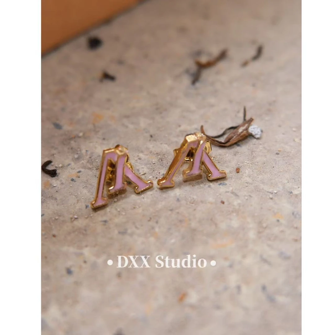 铜合金锆石耳饰 小众设计粉色系耳饰47709