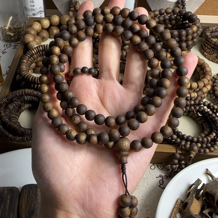 用***8沉香沉香碎屑奇楠沉香07圆珠单圈18克+