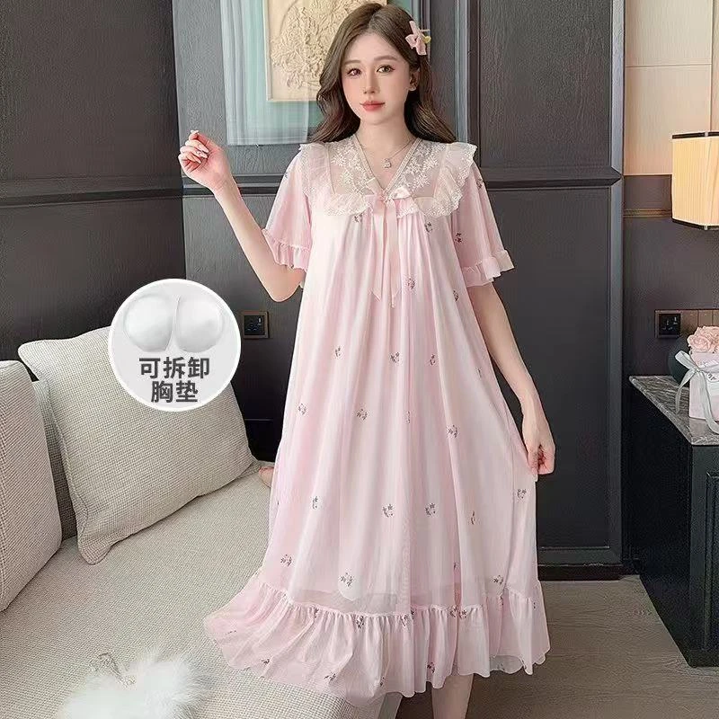 2.睡裙家居服薄款甜美宽松韩版公主风夏季