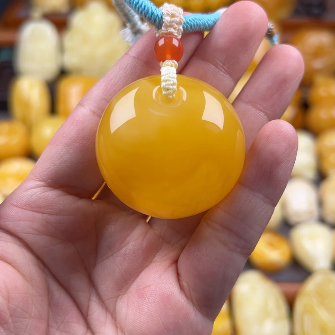 琥珀颈饰未镶嵌纯天然琥珀蜜蜡无优化