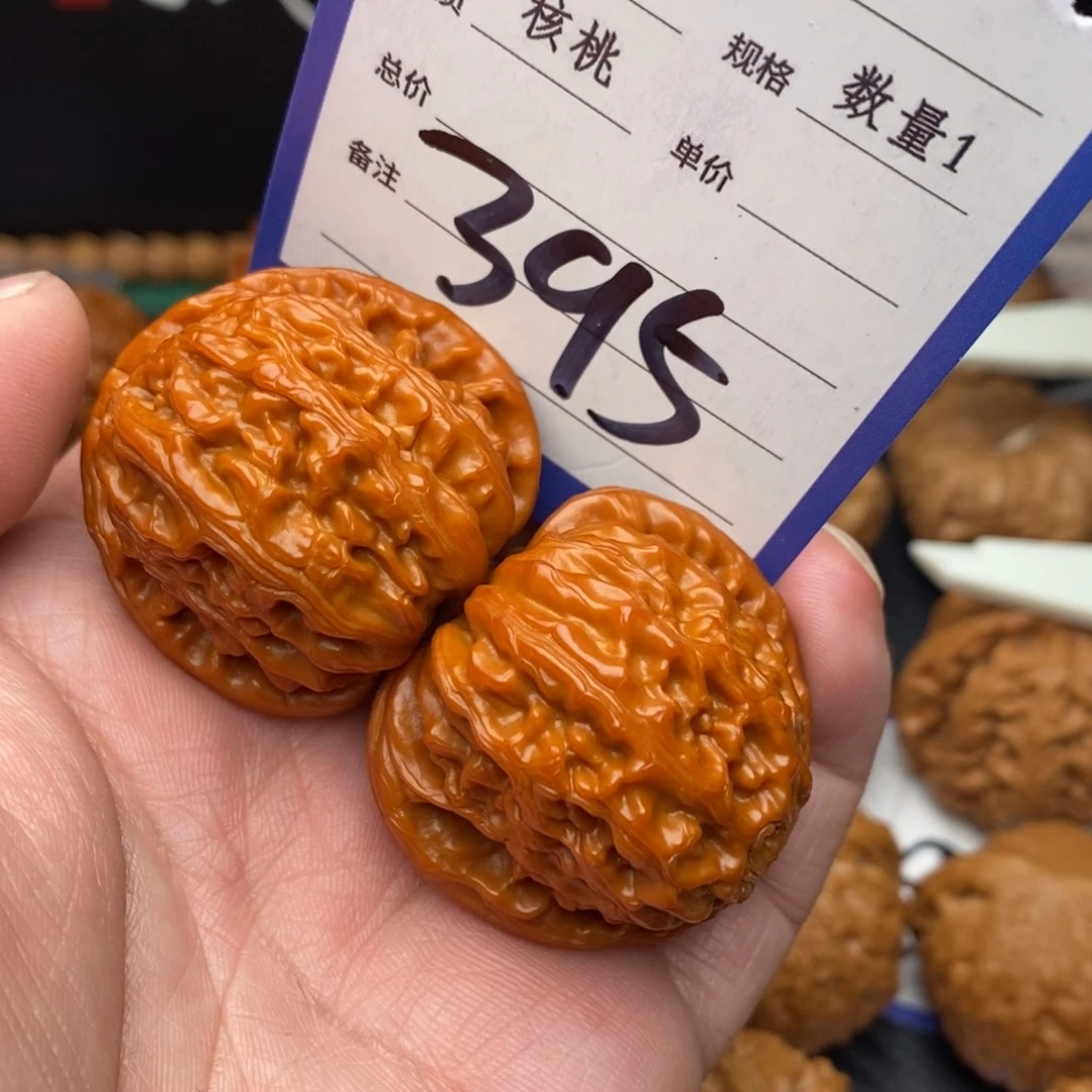 把件桃核白狮子37my