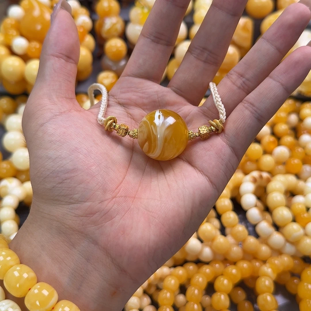 蜜蜡未镶嵌珠宝奇石26mm 10g