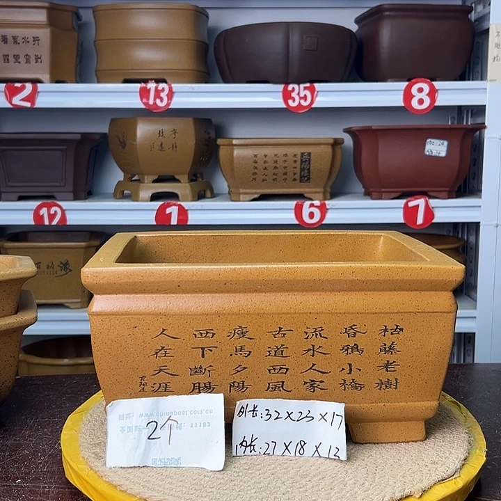 紫砂花盆蛇年大吉