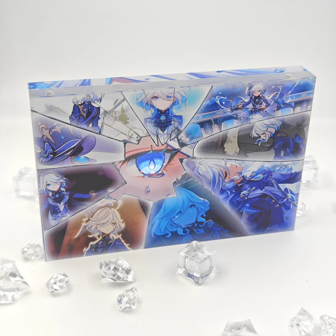 原神芙宁娜魈散兵钟离等亚克力高透卡砖水晶砖周边二次元