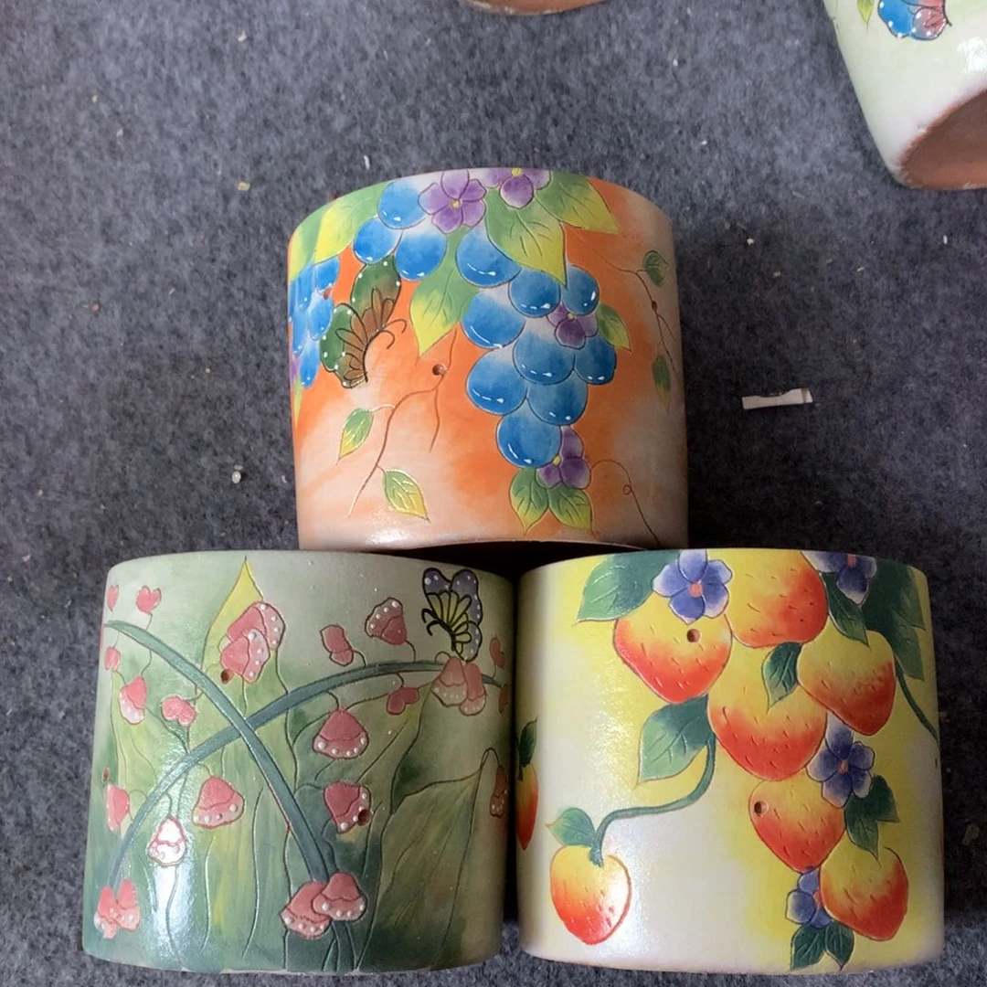 瑕疵花盆，手绘花盆