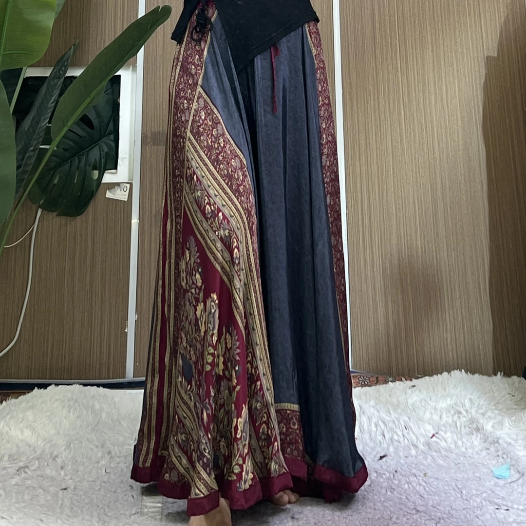 A103 黑灰色 尼泊尔高端大摆裙