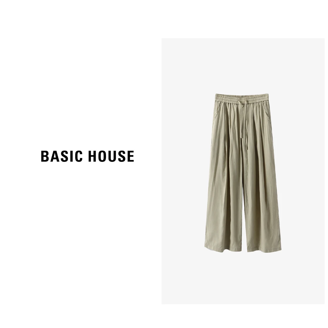 Basic House/百家好夏季休闲直筒时尚宽松显瘦长裤-B0633B5K102