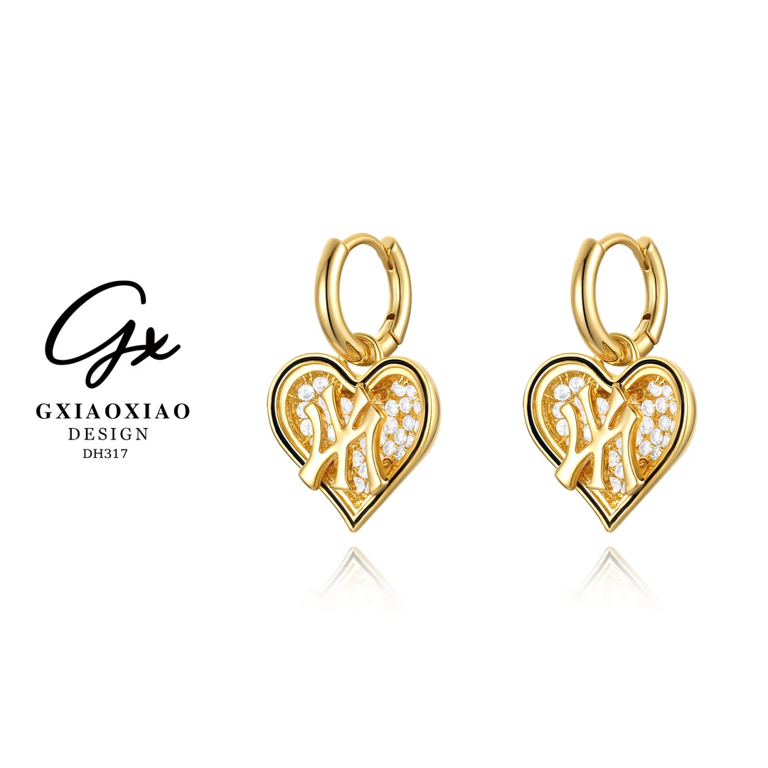 镀K金 气质复古轻奢时尚小众爱心耳环 DH317