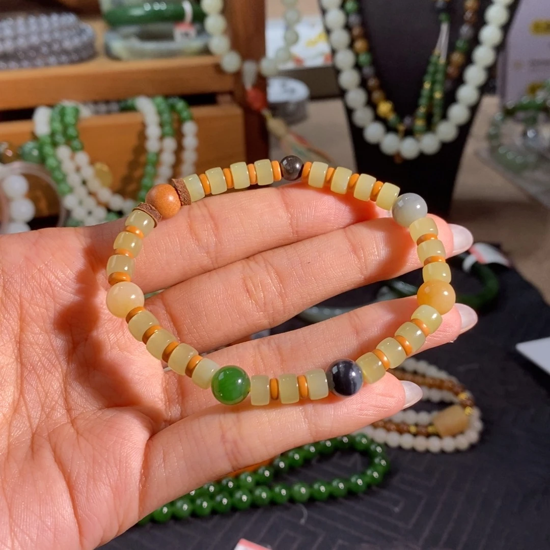 和田玉未镶嵌手链