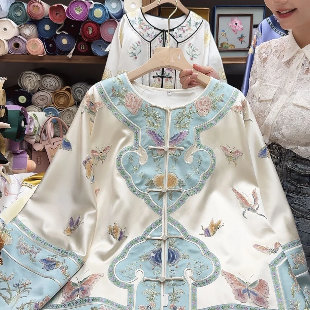苏绣太太服22.胸围112.衣长65