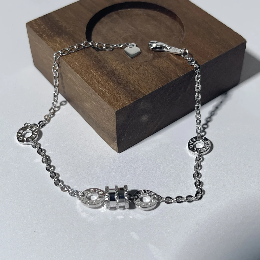 铂金Pt950小蛮腰路路通手链双环设计简约时尚百搭女款铂金手链