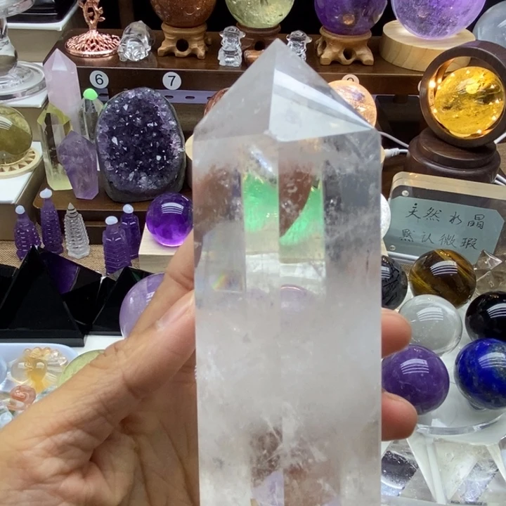 水晶摆件未镶嵌天然白水晶柱