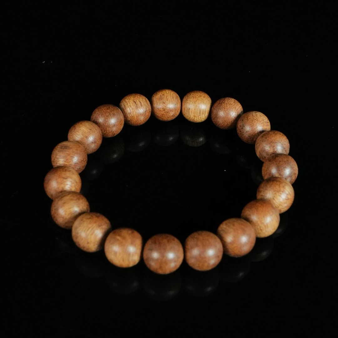 9820 缅甸红油粗纹熟结老料沉香手串 1.18cm×19颗  10.32g