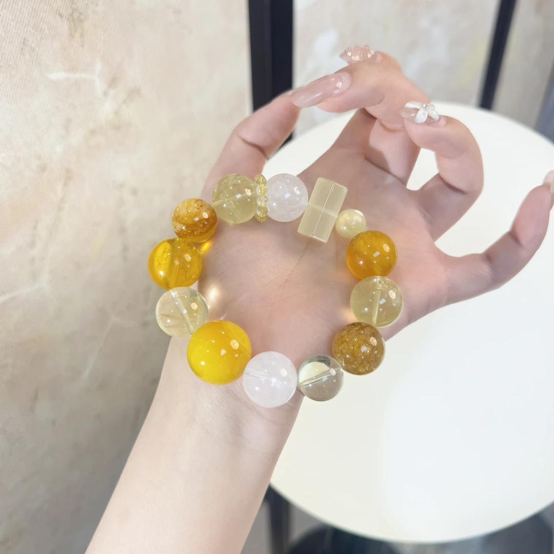 YYZ151D*晴川*天然水晶萤石手串 C2-1