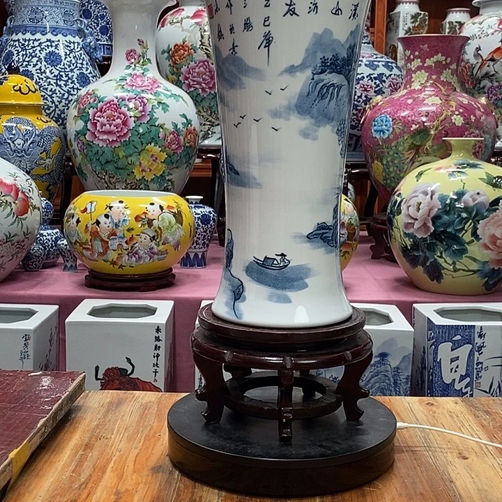 久***功景德镇陶瓷手工手绘花瓶摆件