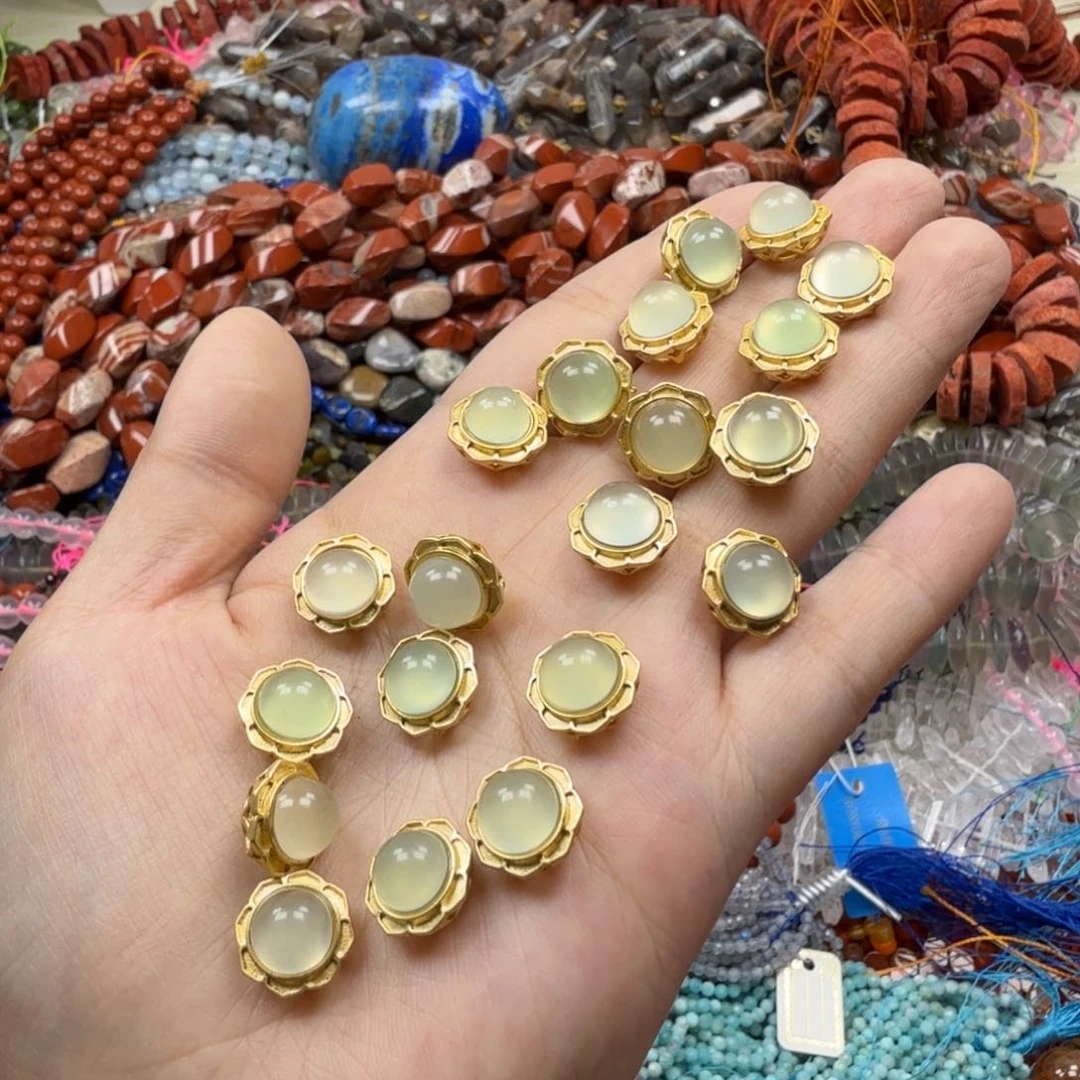 水晶珠宝半成品未镶嵌卡12绿月光魔盒（5颗）