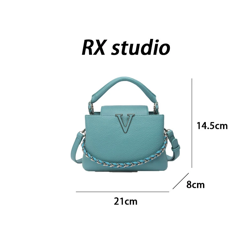 【母亲节礼物】SKL-7527-北鸟蓝 RAIN.CUN轻奢小众时尚女士包