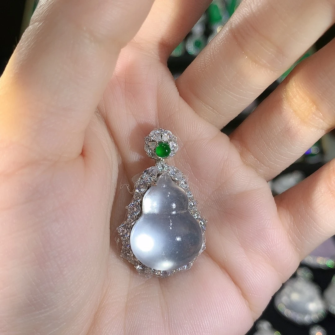 石英质玉银S925镶嵌颈饰