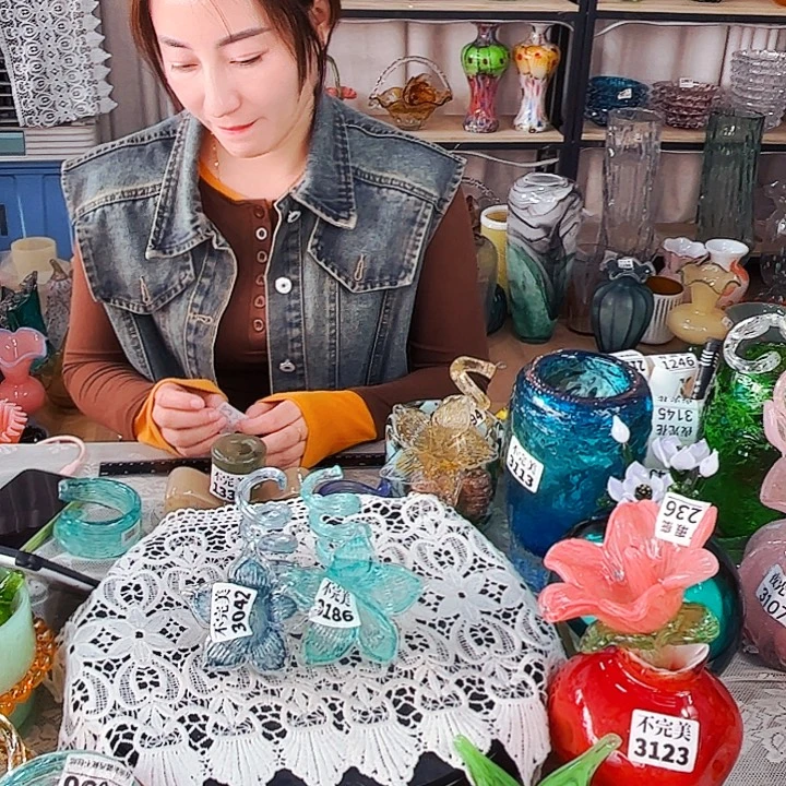 夜光烛台3042和3186 不完美 家悦琉璃工艺品