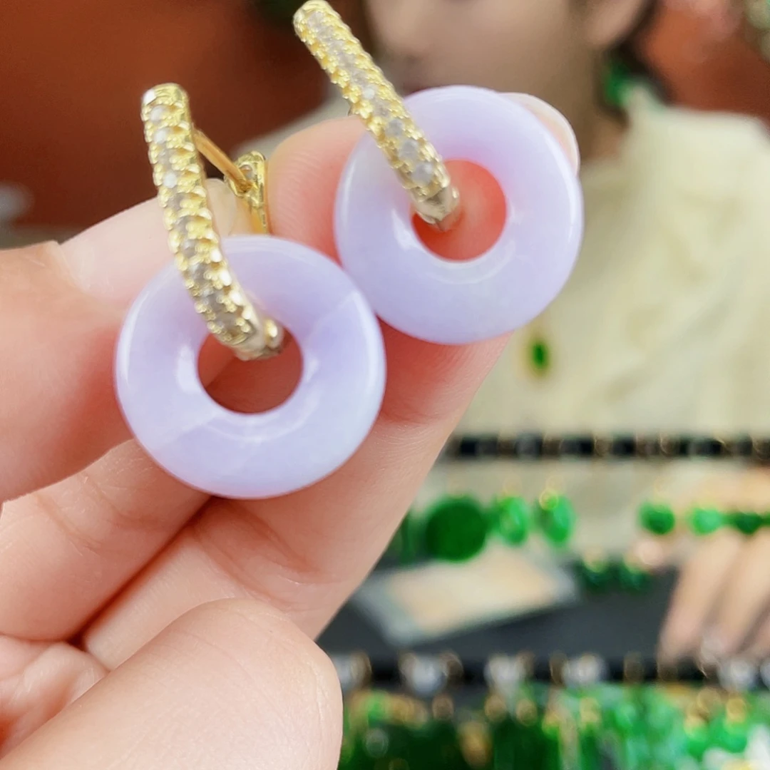 翡翠未镶嵌耳饰饰品