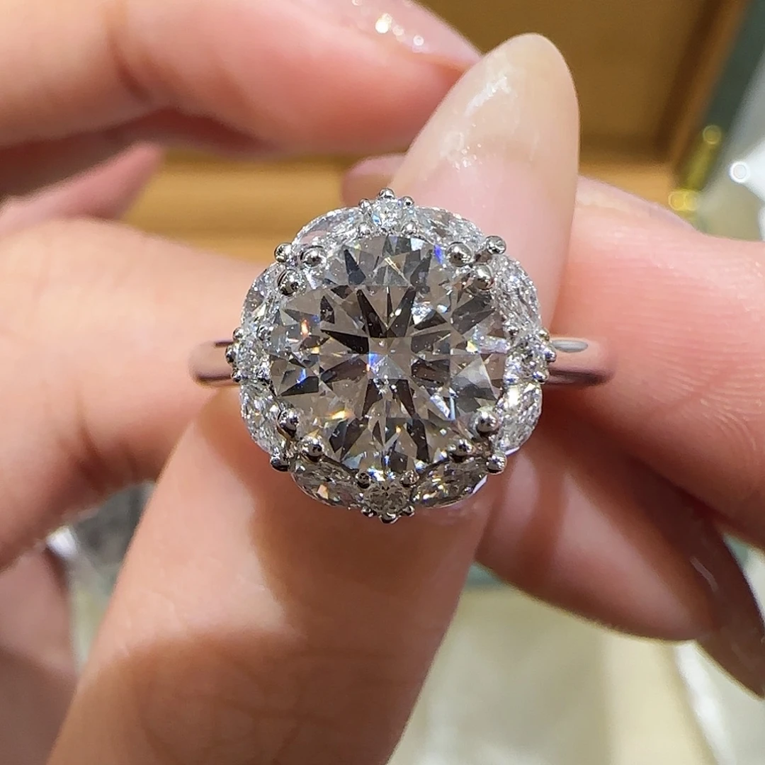 铂Pt950镶嵌实验室培育钻石许妍同款2卡igi双证