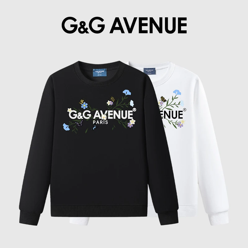 法国G&G AVENUE居家户外早秋款卫衣圆领时尚青春百搭休闲日常上衣