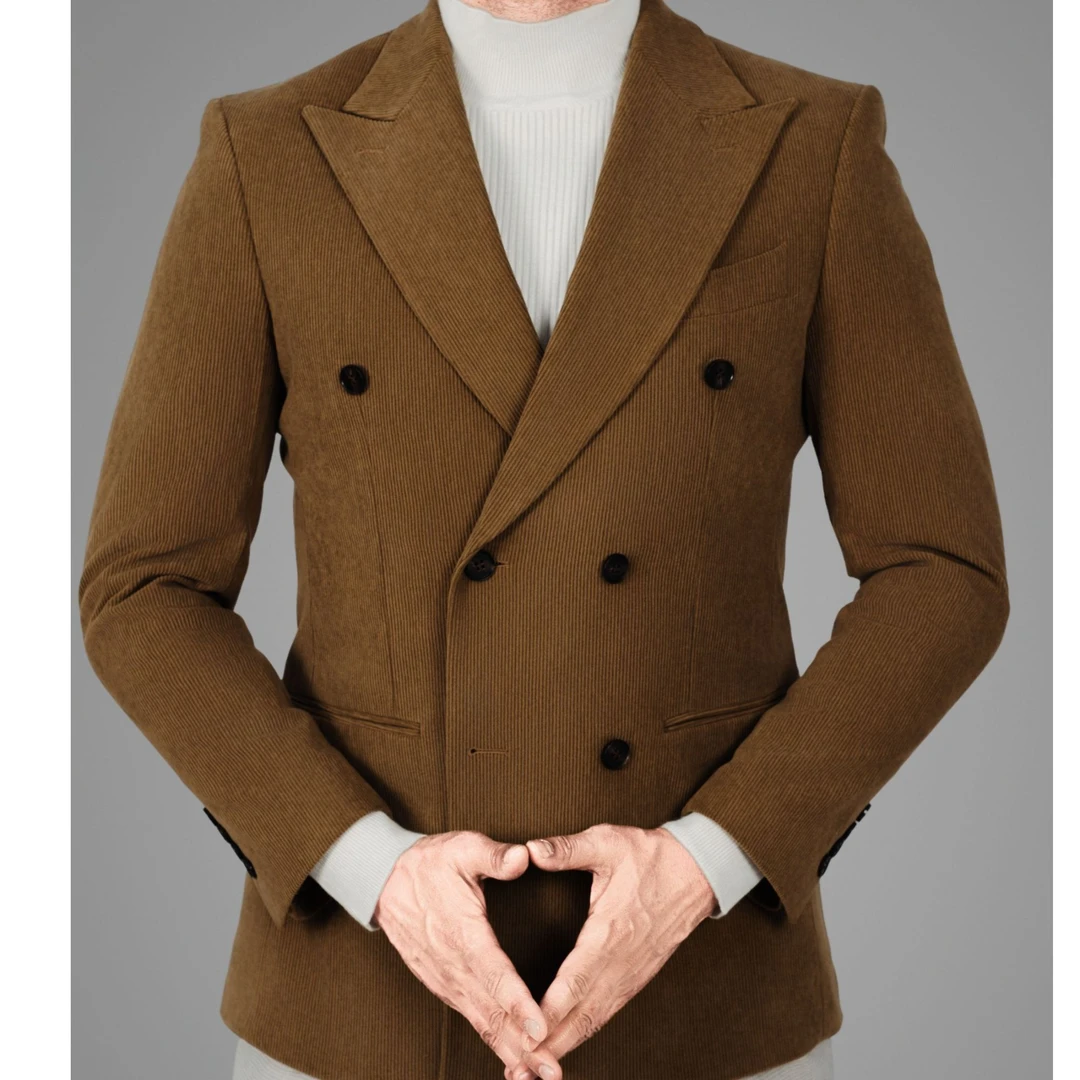 男士时尚休闲秋冬双排扣西装西服上衣