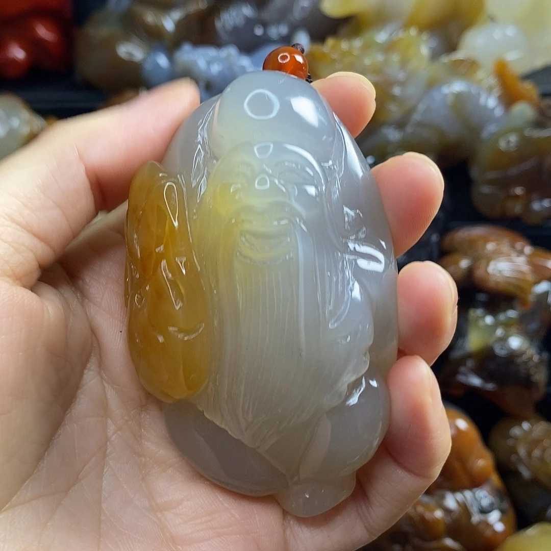 （***）玛瑙/玉髓未镶嵌手把件