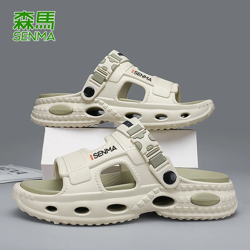 SENMA/森马拖鞋男夏季外穿防滑厚底男士踩屎感凉鞋开车两用沙滩鞋