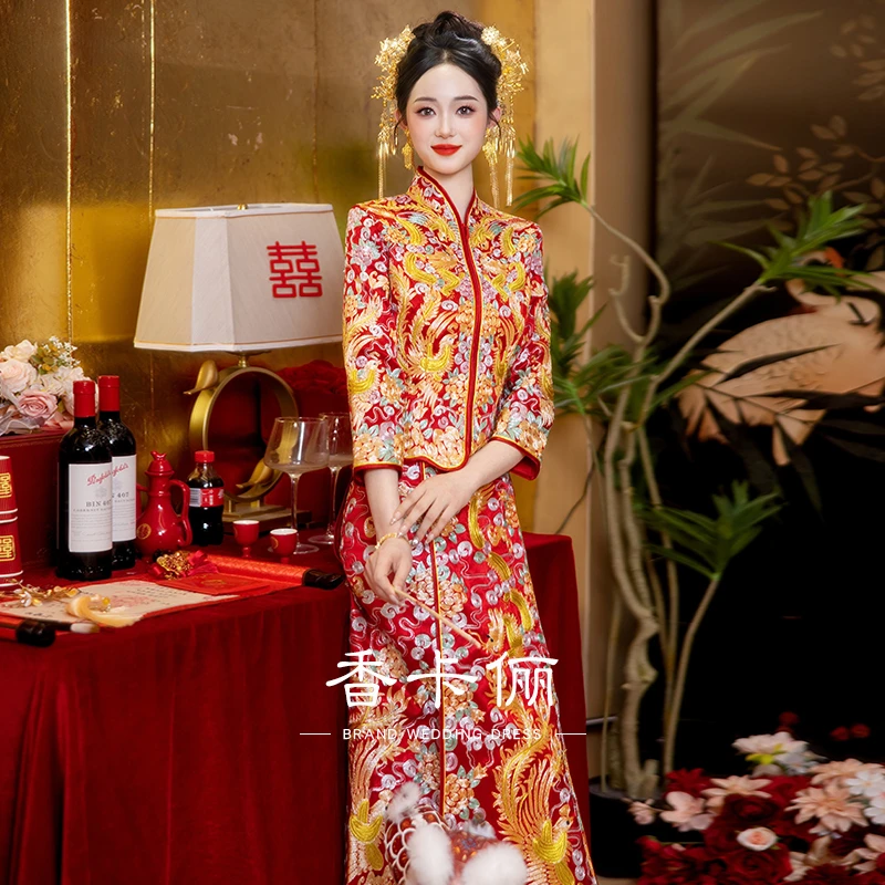 新款秀禾服龙凤褂高档盘锦绣新娘结婚嫁衣显瘦贵气女士迎亲敬酒服