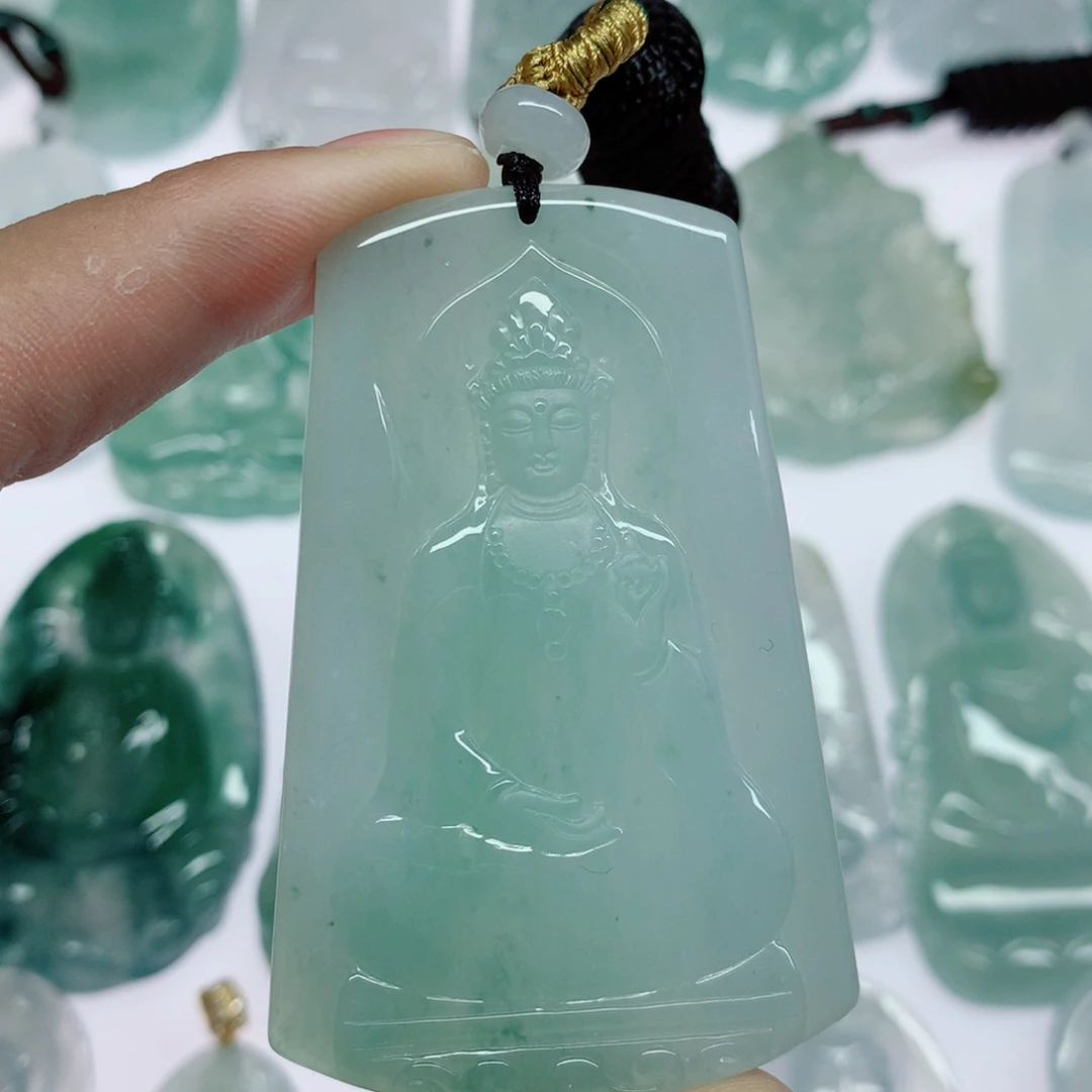 翡翠未镶嵌挂件素衣观音