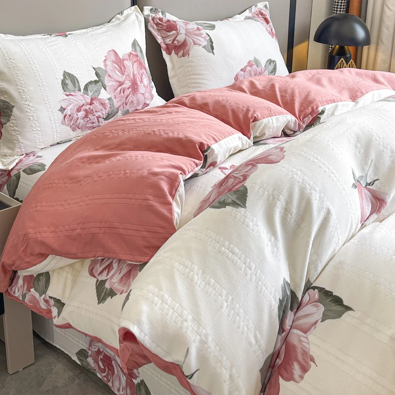 【升级四件套】针织双层纱柔软云纱棉四件套