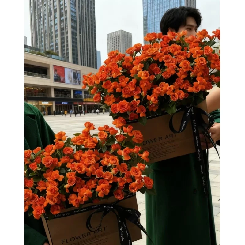 【 橙色芭比】多头玫瑰   真花 鲜切花 云一单中通 拍够任意两单鲜