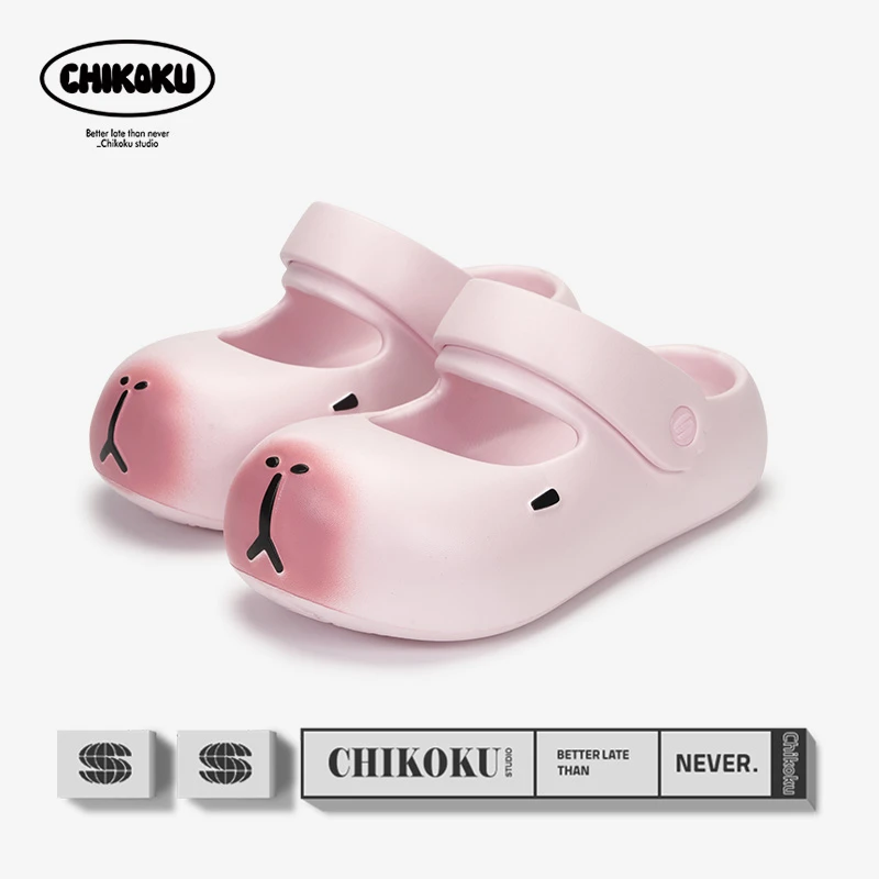chikoku可爱卡皮巴拉玛丽珍凉鞋女夏新款两穿室内外厚底包头拖鞋