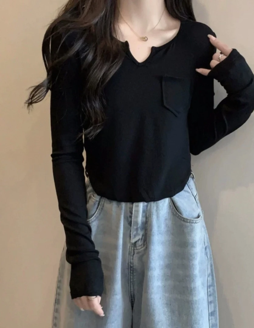 显瘦V领t恤女装夏季新款辣妹装No退no换