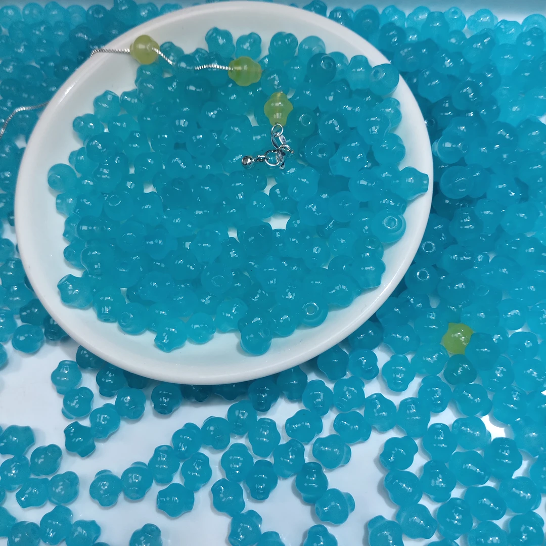 【散珠批发】a032海蓝色铃铛9*8mm*15颗
