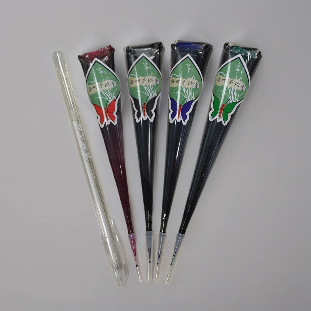 方寸景天红色黑色海军蓝绿色25g海娜膏草稿笔手绘套装非植物果汁