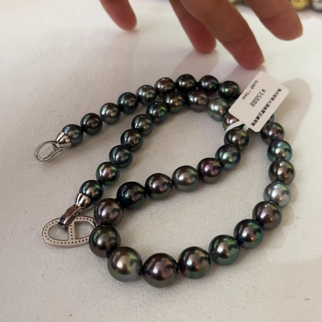 颈饰银S925镶嵌海水珍珠莫兰迪9-11