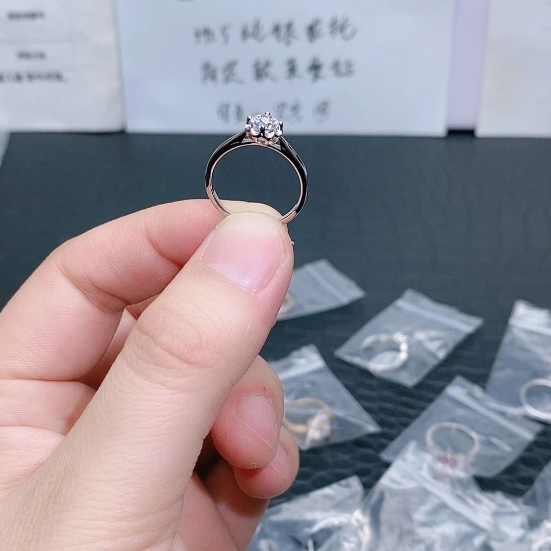 合成碳硅石925银花蕾50分15码