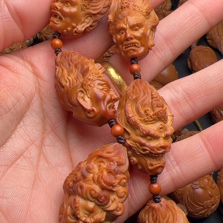 用***7手串/手链橄榄核橄榄核雕刻的核雕作品